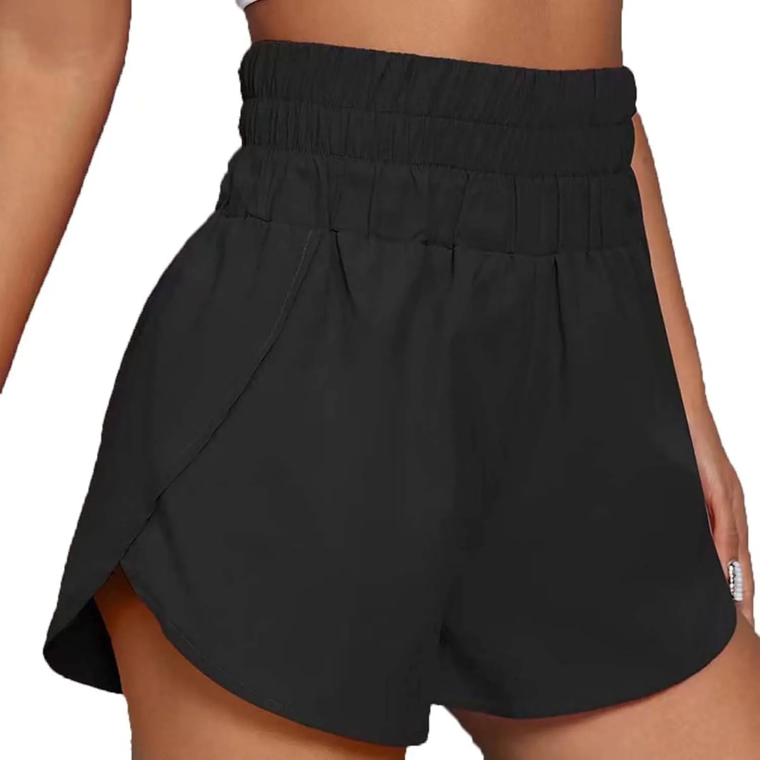 Hstyle Women's Quick-Dry Running Shorts Elastic High Waisted Workout Active Shorts Sport Athletic Shorts