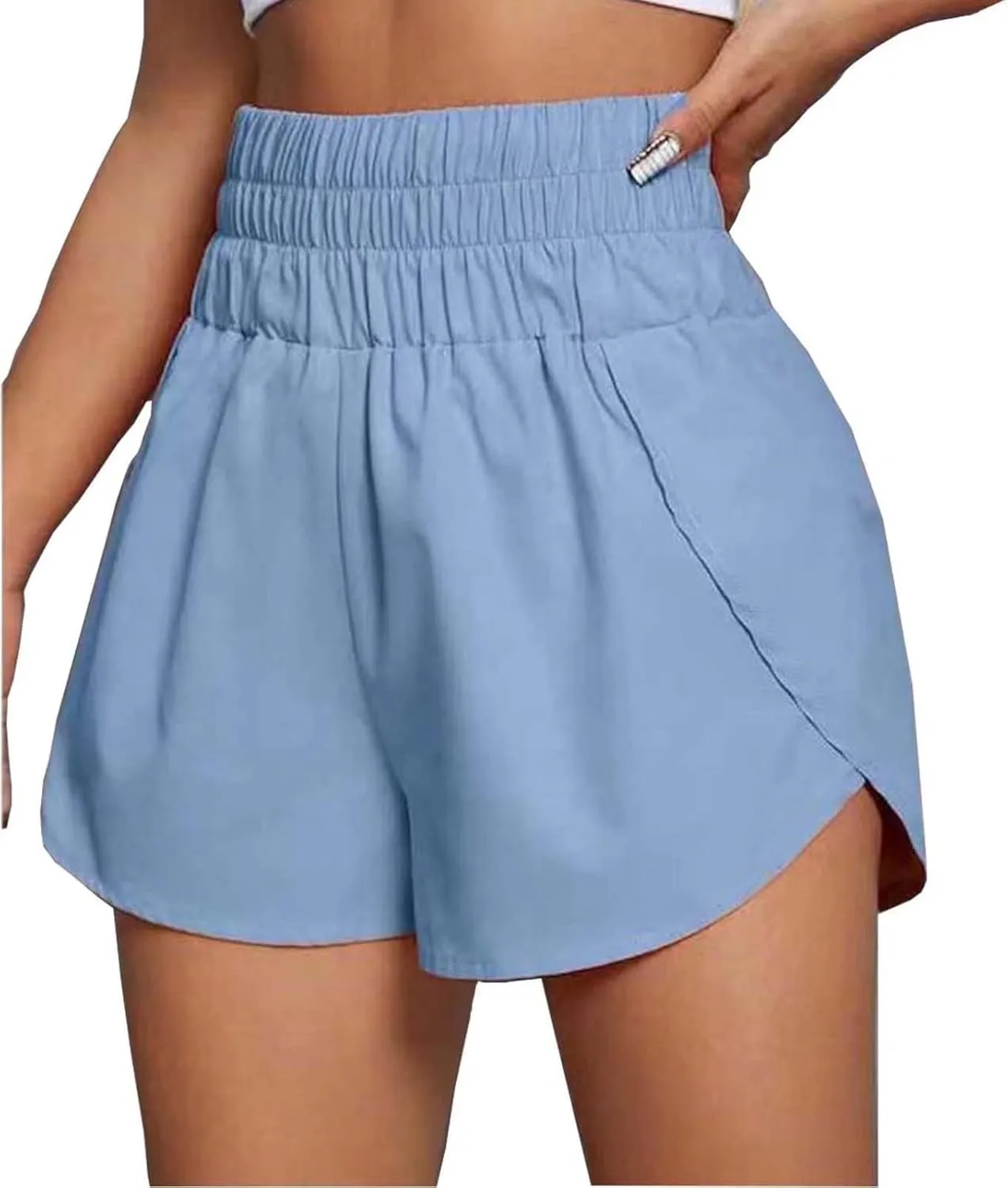 Hstyle Women's Quick-Dry Running Shorts Elastic High Waisted Workout Active Shorts Sport Athletic Shorts