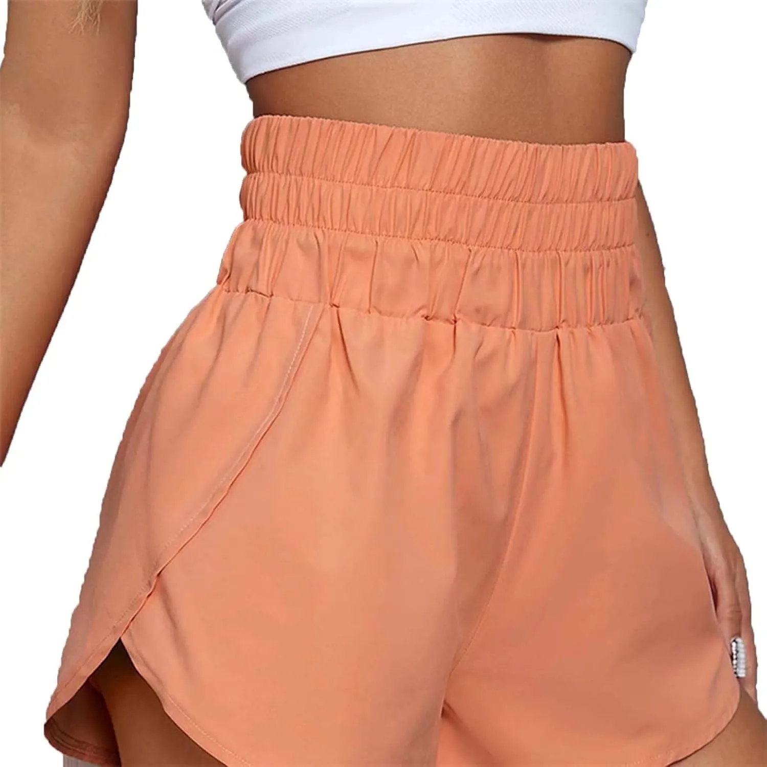 Hstyle Women's Quick-Dry Running Shorts Elastic High Waisted Workout Active Shorts Sport Athletic Shorts