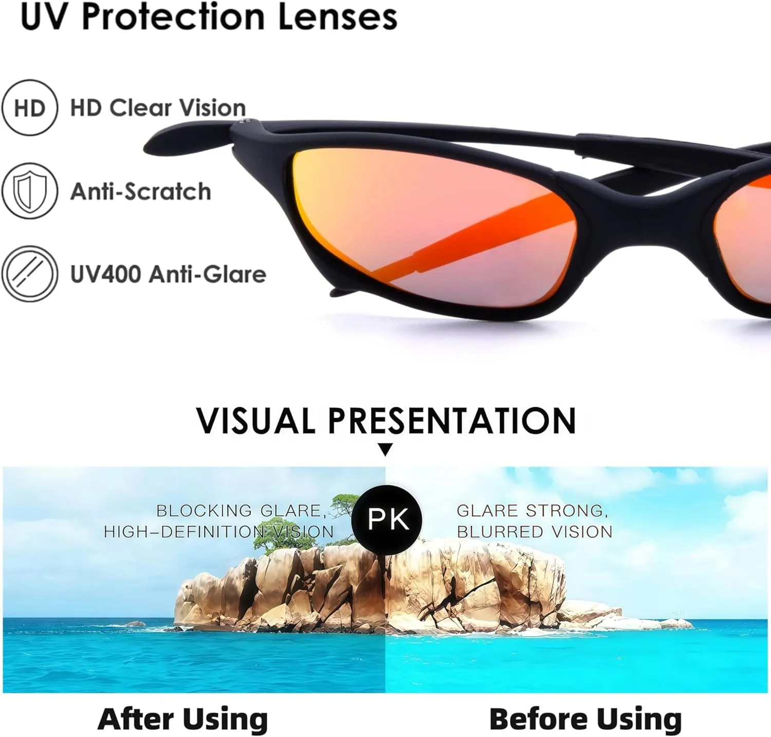 ICARA Polarized Sport Sunglasses for Men and Women Driving Running Cycling Fishing with UV Protection