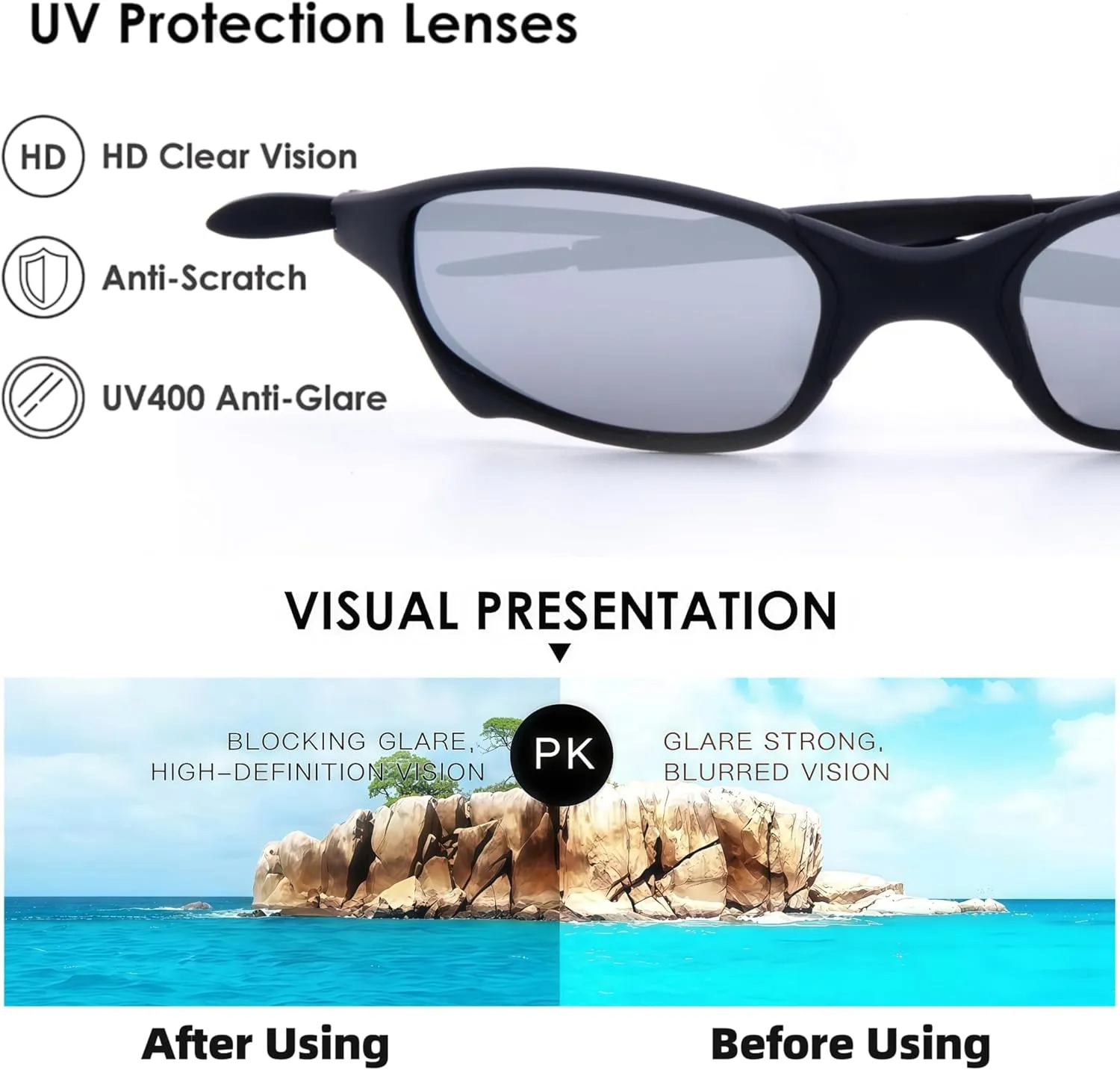 ICARA Polarized Sport Sunglasses for Men and Women Driving Running Cycling Fishing with UV Protection