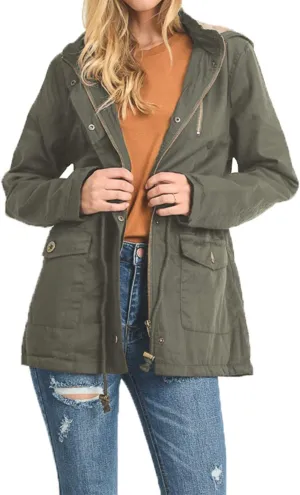 J. LOVNY Womens Zip Up Utility Anorak Safari Jacket Parka (S-3XL)
