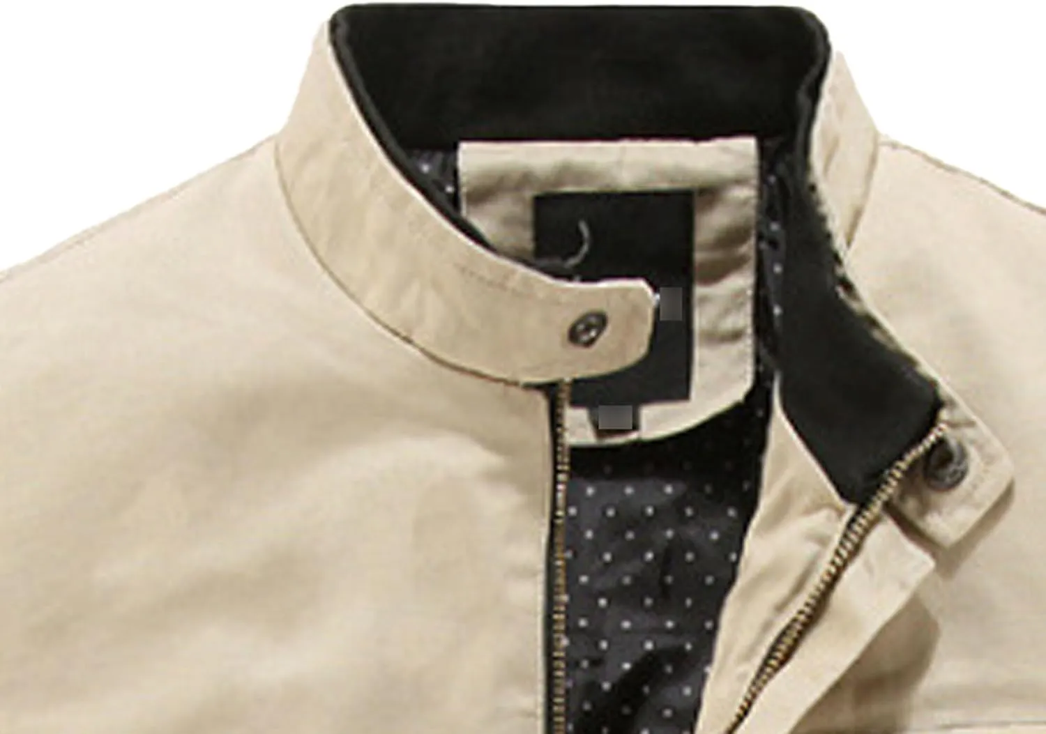 JEsilunmaMY Men's Slim Cargo Cotton Jacket Stand Collar Zipper Lightweight Jackets Casual Sportwear Rib Bomber Jackets