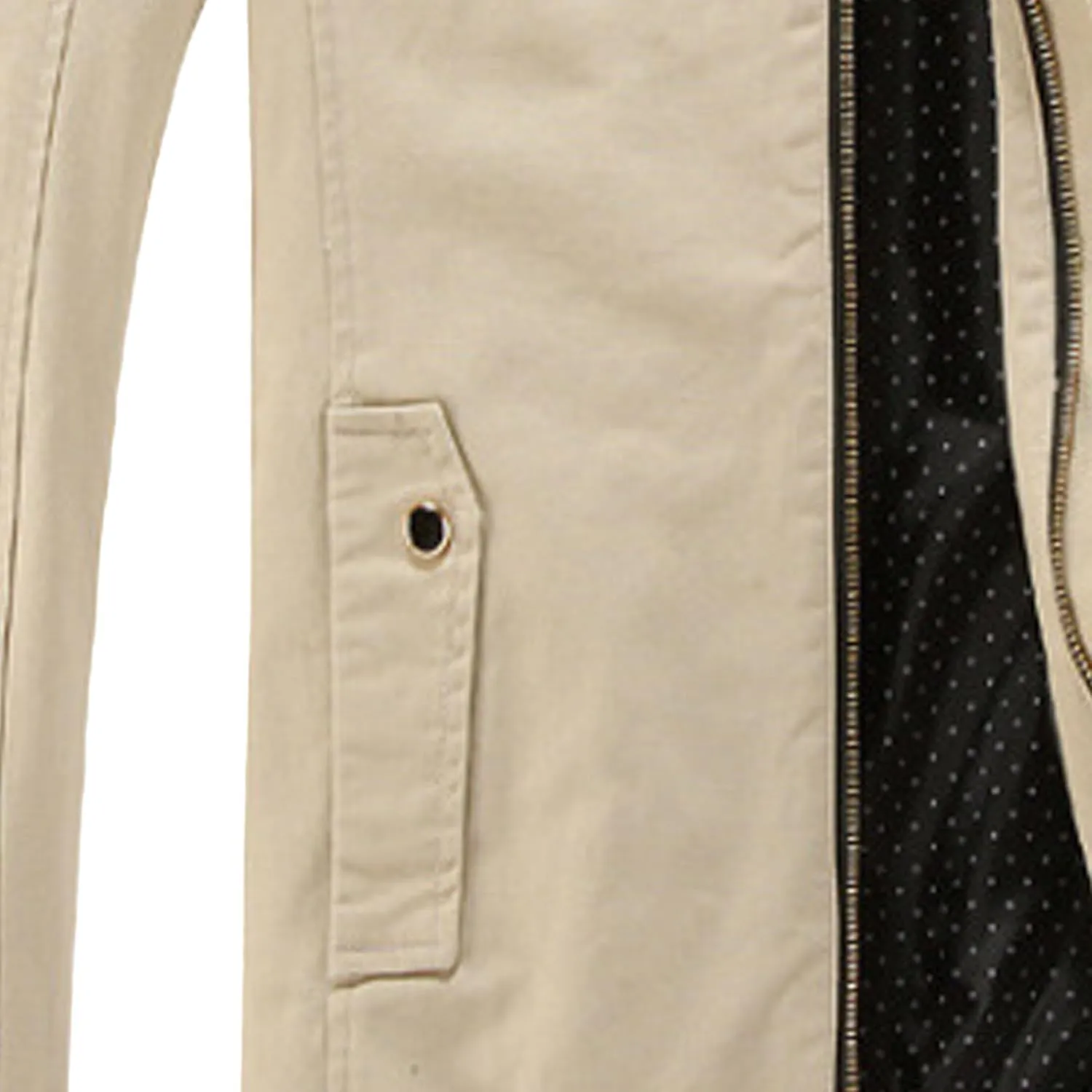 JEsilunmaMY Men's Slim Cargo Cotton Jacket Stand Collar Zipper Lightweight Jackets Casual Sportwear Rib Bomber Jackets