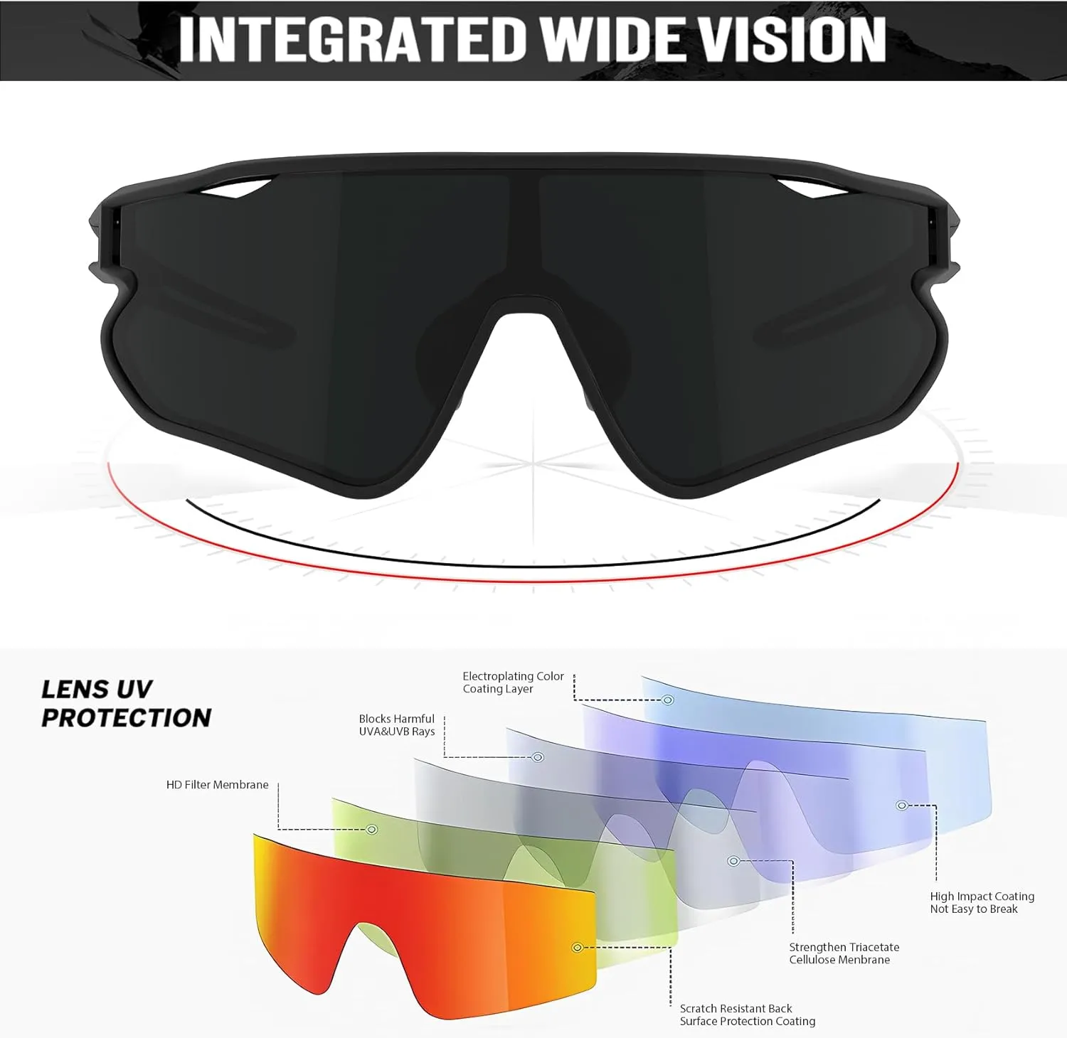 KALIYADI Sport Mens-Sunglasses Sunglasses-Men Polarized: Women Sun Glasses for Running Cycling UV400 Protection