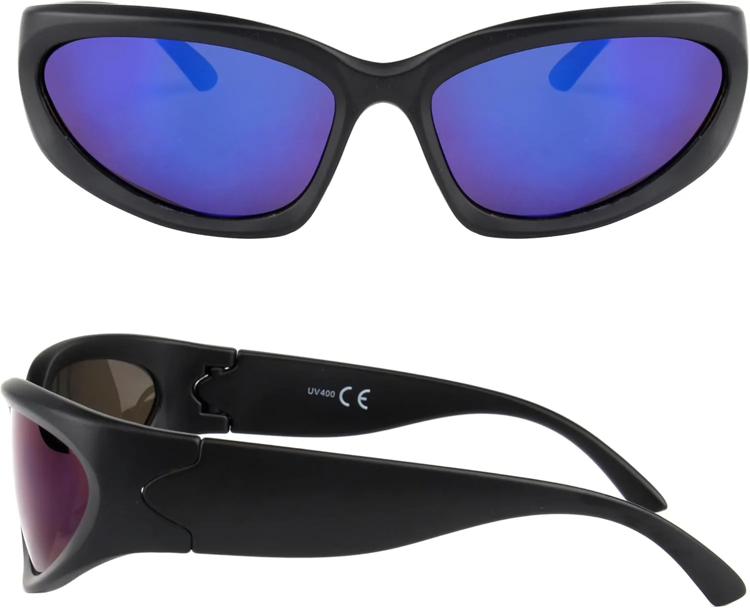 KENBO Y2K Sunglasses Wrap Around Futuristic Sunglasses Womens Men Swift Oval Fashion Sport Shades Sun Glasses