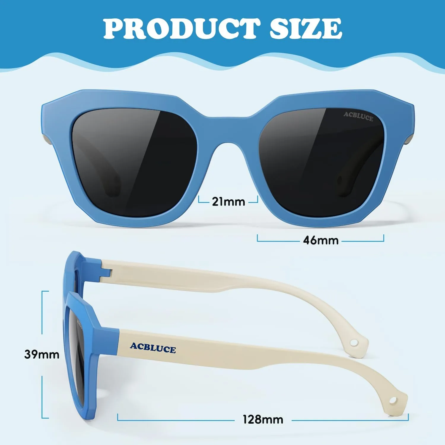 Kids Polarized Sunglasses for Boys Girls Unbreakable Frame Teen Youth Child Sport Baseball Beach Glasses for Age 5-12