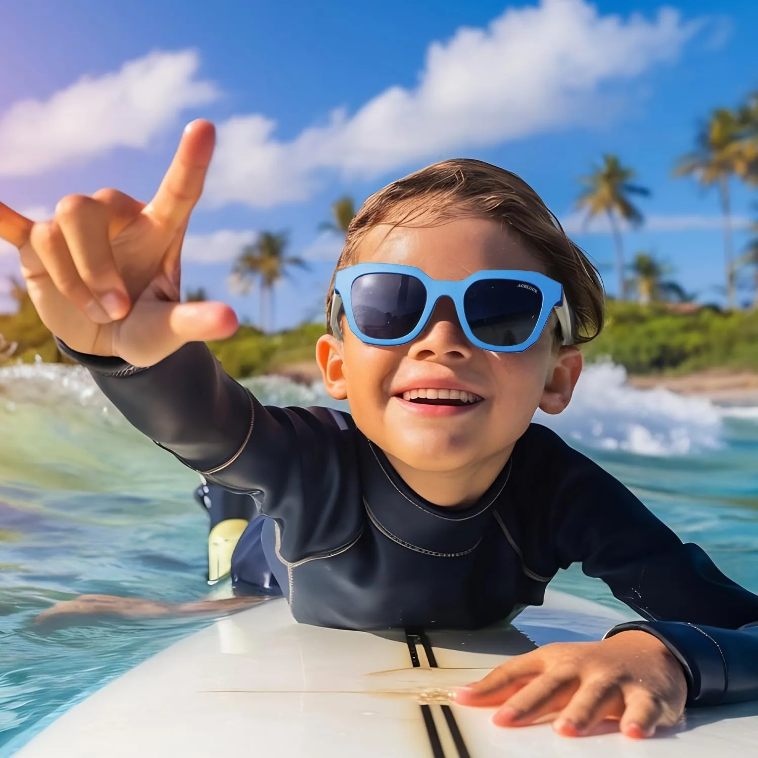 Kids Polarized Sunglasses for Boys Girls Unbreakable Frame Teen Youth Child Sport Baseball Beach Glasses for Age 5-12