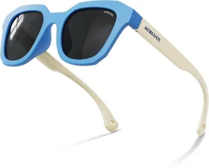 Kids Polarized Sunglasses for Boys Girls Unbreakable Frame Teen Youth Child Sport Baseball Beach Glasses for Age 5-12