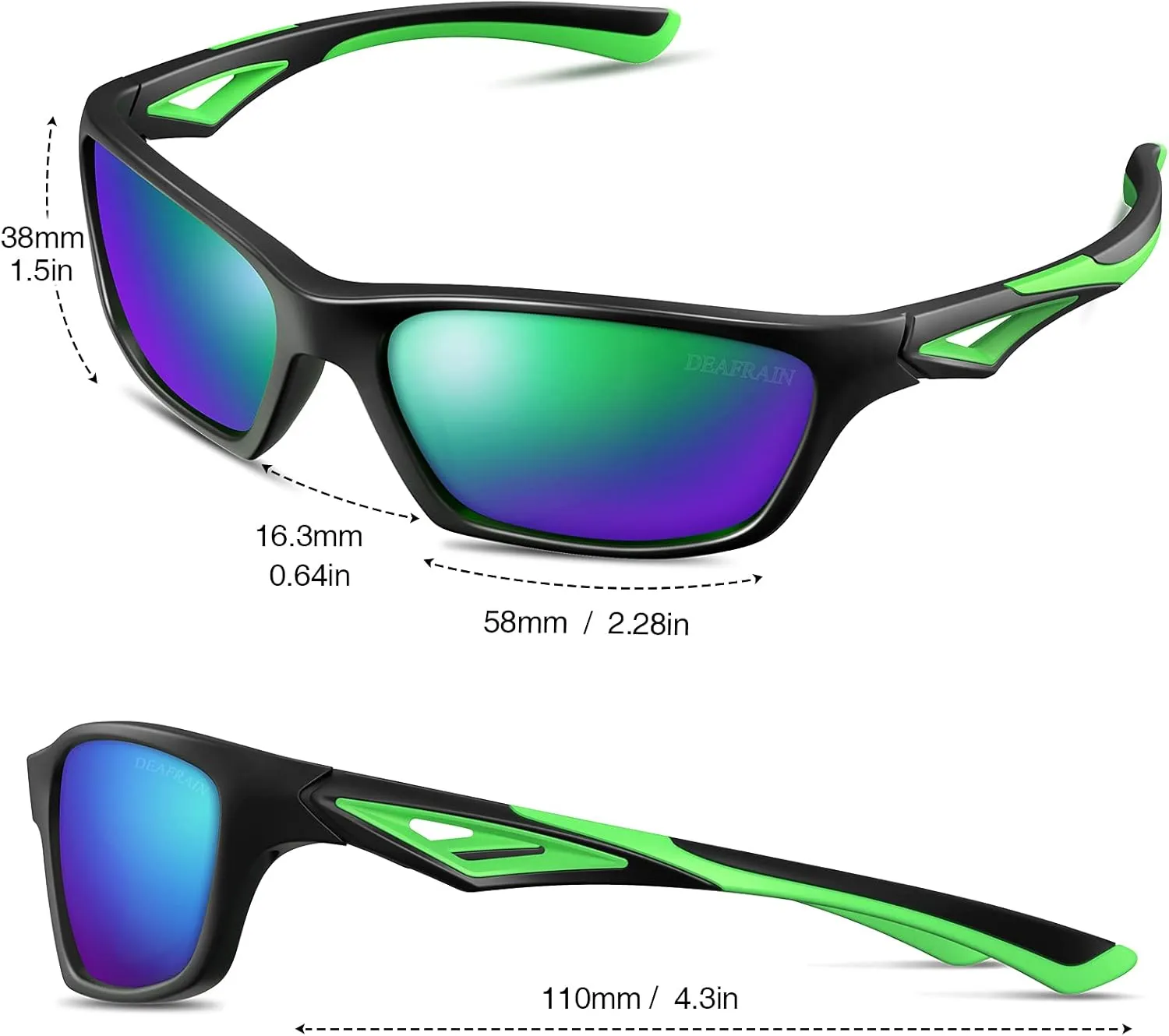 Kids Polarized Sunglasses TPEE Unbreakable Flexible Sport Glasses UV Protection for Boys Girls Age 3-7