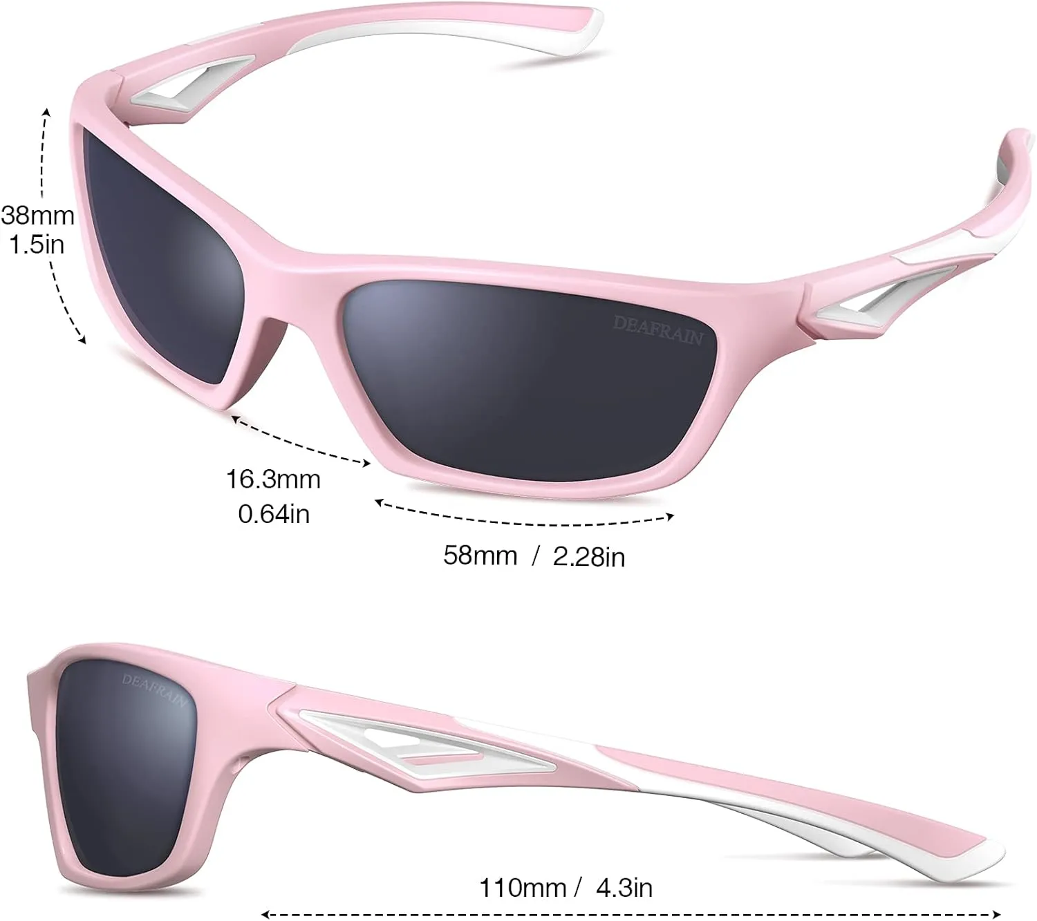 Kids Polarized Sunglasses TPEE Unbreakable Flexible Sport Glasses UV Protection for Boys Girls Age 3-7