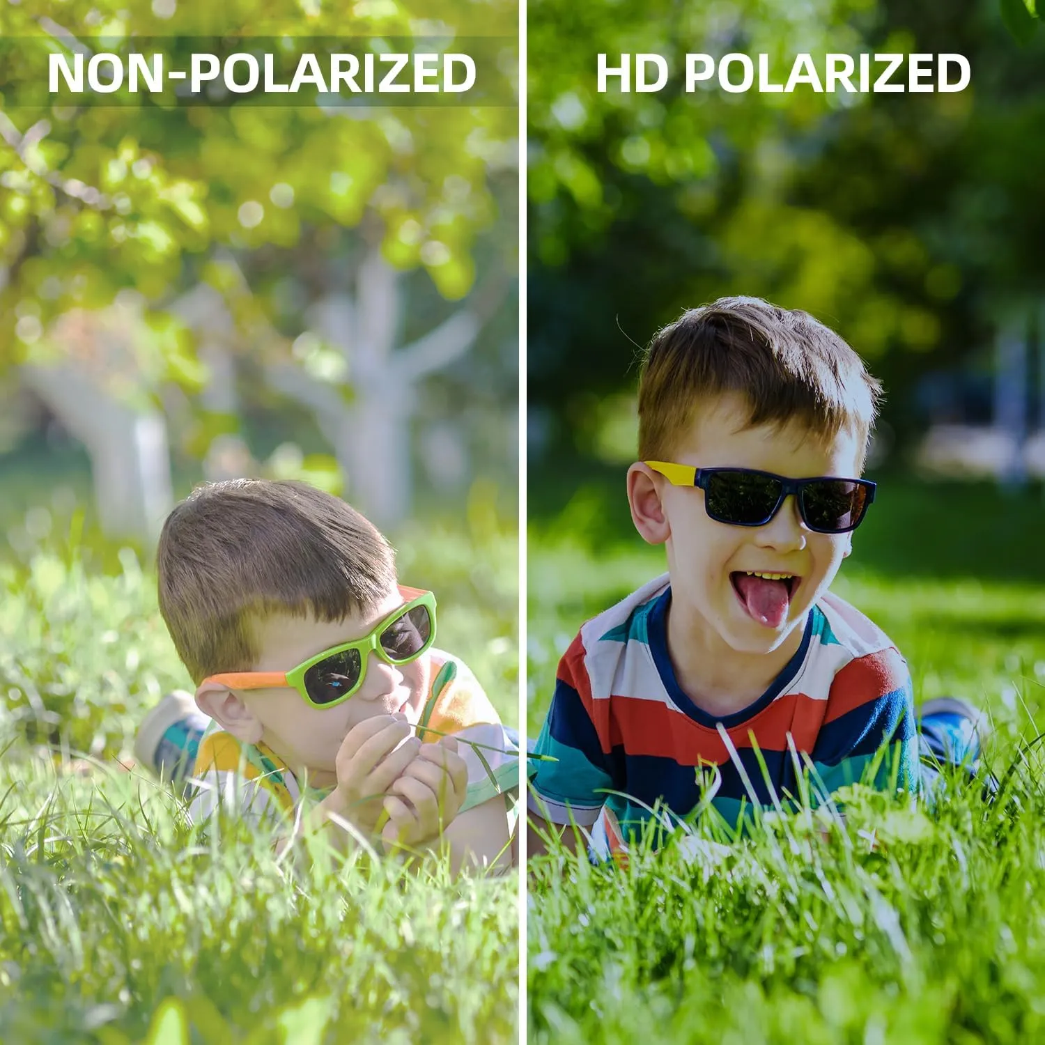 Kids Polarized Sunglasses TPEE Unbreakable Flexible Sport Glasses UV Protection for Boys Girls Age 3-7