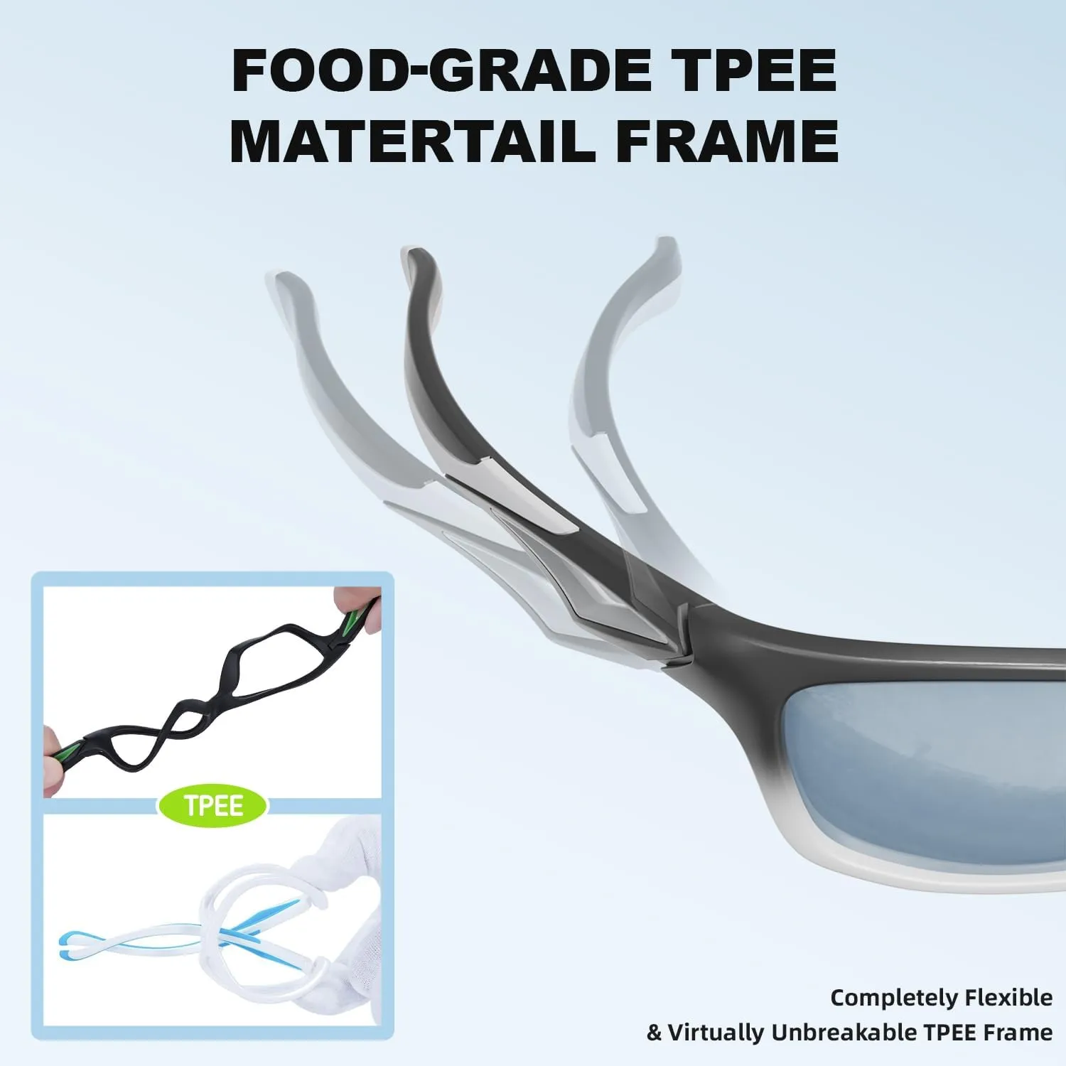 Kids Polarized Sunglasses TPEE Unbreakable Flexible Sport Glasses UV Protection for Boys Girls Age 3-7