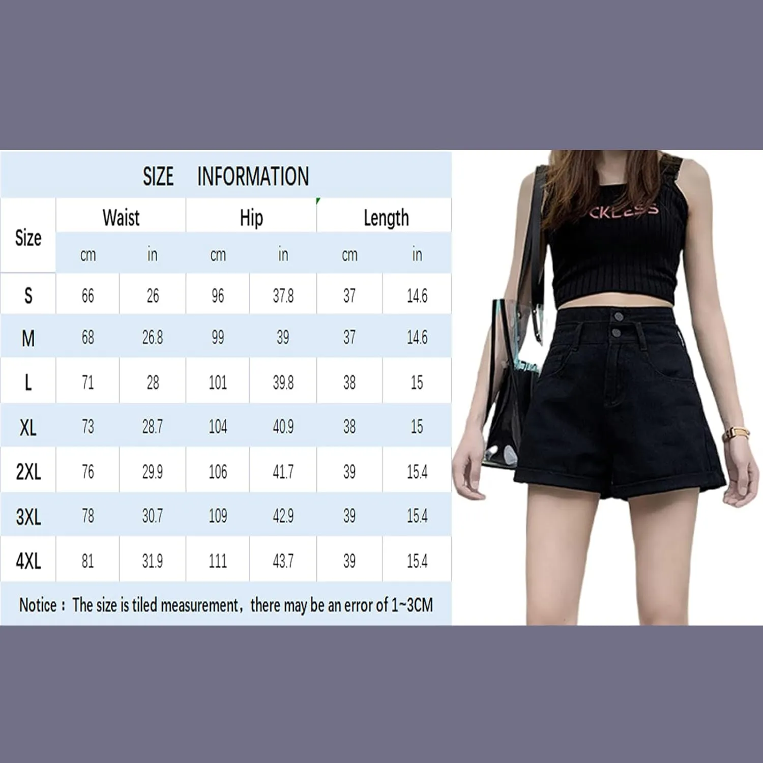 Korean Version Denim Shorts Women's Summer high Waisted Slim Fitting Folding Shorts Women's Casual Shorts