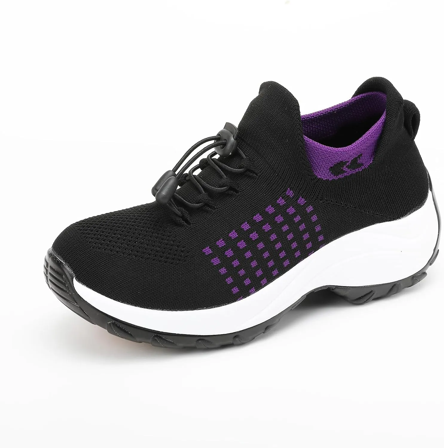 Kubbon Women Footwear Non Slip Slip on Sock Sneakers Arch Support Walking Shoes Lightweight Mesh Sneakers Antiskid Wedge Running Footwear for Plantar Fasciitis