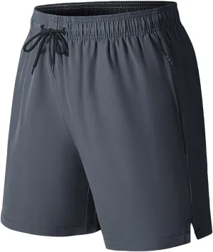 Lastesso Mens Shorts Casual Zipper Pockets Shorts Athletic Quick Dry Summer Boardshorts Lightweight Workout Running Shorts