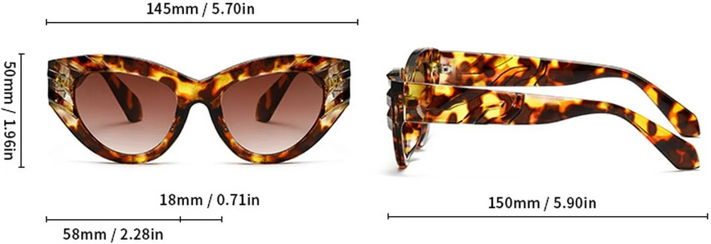 laureles Fashion Women's Cat Eye Sunglasses Vintage Triangle Sun Glasses Men Classic Small Outdoor Goggle