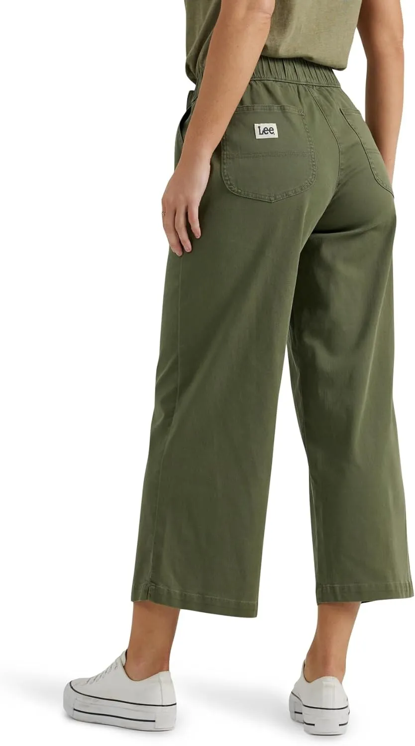 Lee Women's Ultra Lux Comfort Wide Leg Utility Crop Capri Pant