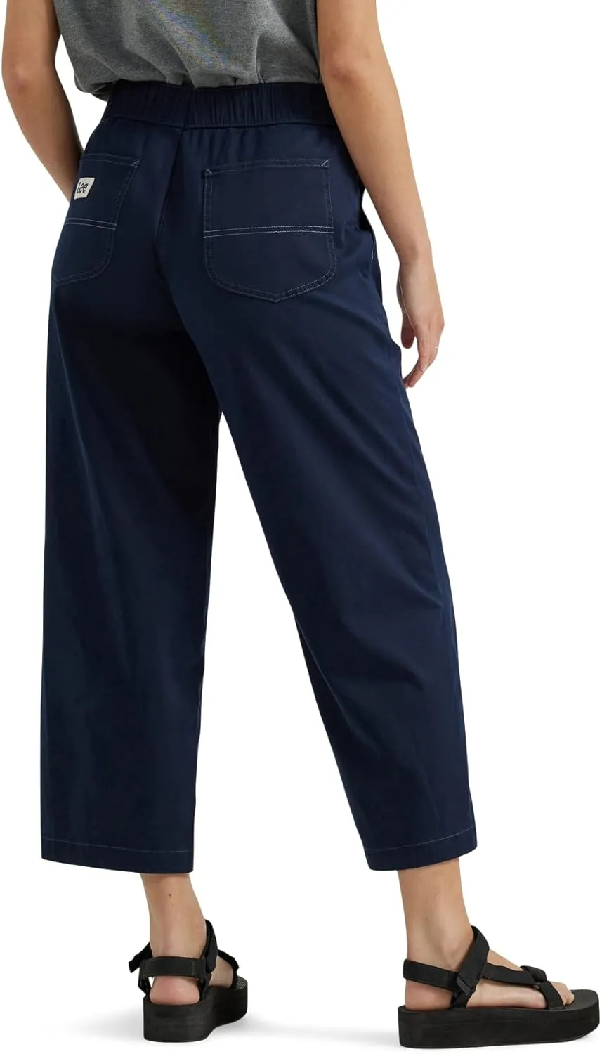 Lee Women's Ultra Lux Comfort Wide Leg Utility Crop Capri Pant