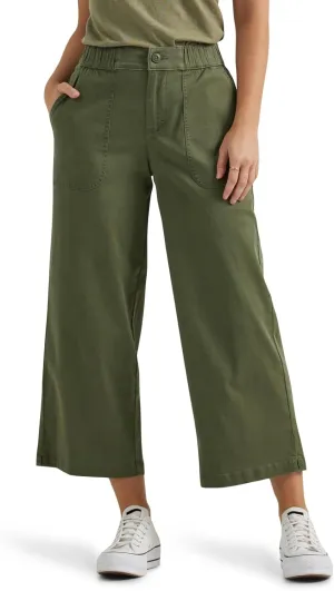 Lee Women's Ultra Lux Comfort Wide Leg Utility Crop Capri Pant