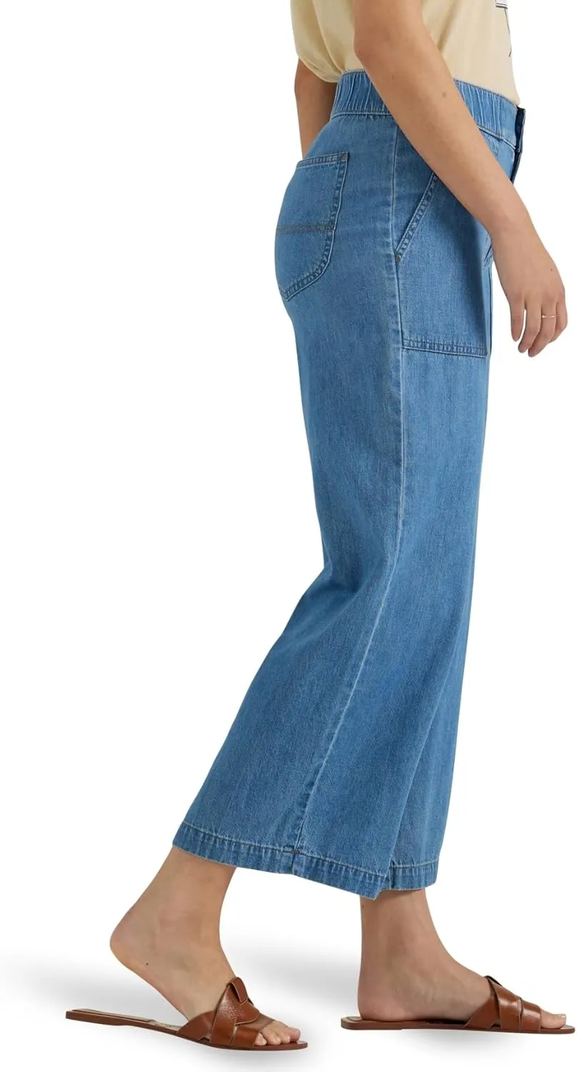 Lee Women's Ultra Lux Comfort Wide Leg Utility Crop Capri Pant