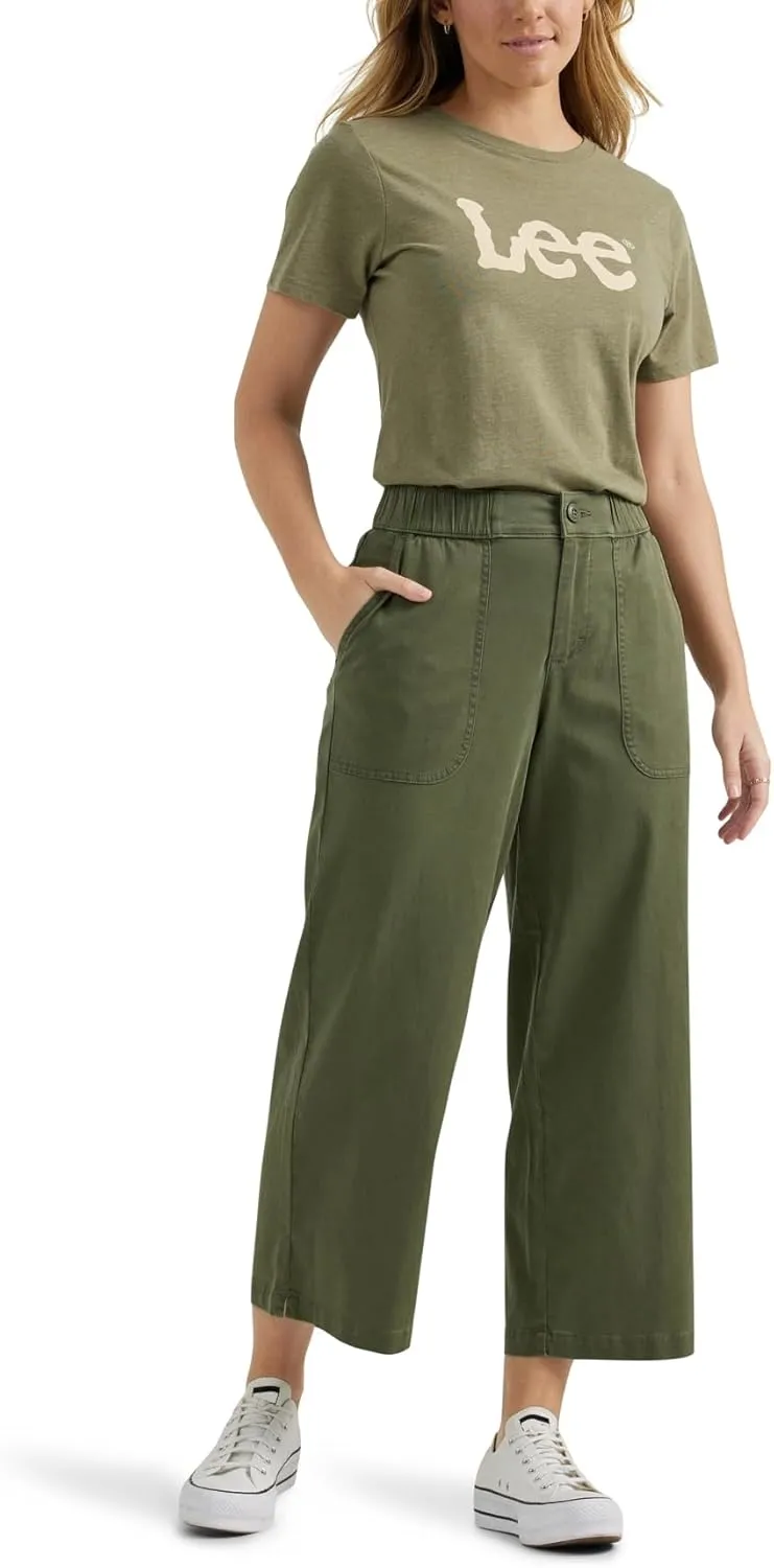 Lee Women's Ultra Lux Comfort Wide Leg Utility Crop Capri Pant