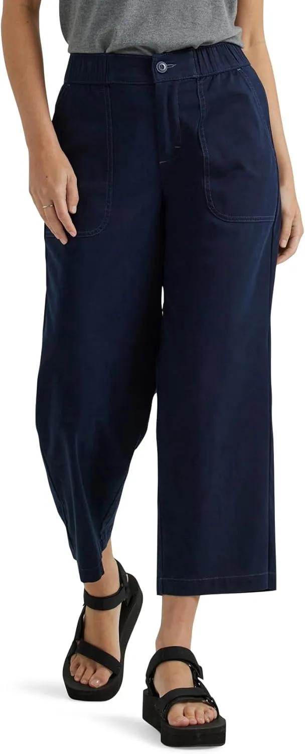 Lee Women's Ultra Lux Comfort Wide Leg Utility Crop Capri Pant