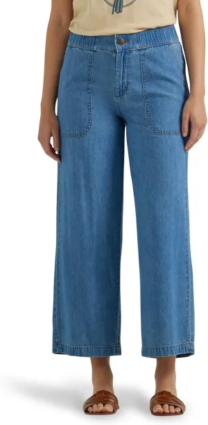Lee Women's Ultra Lux Comfort Wide Leg Utility Crop Capri Pant