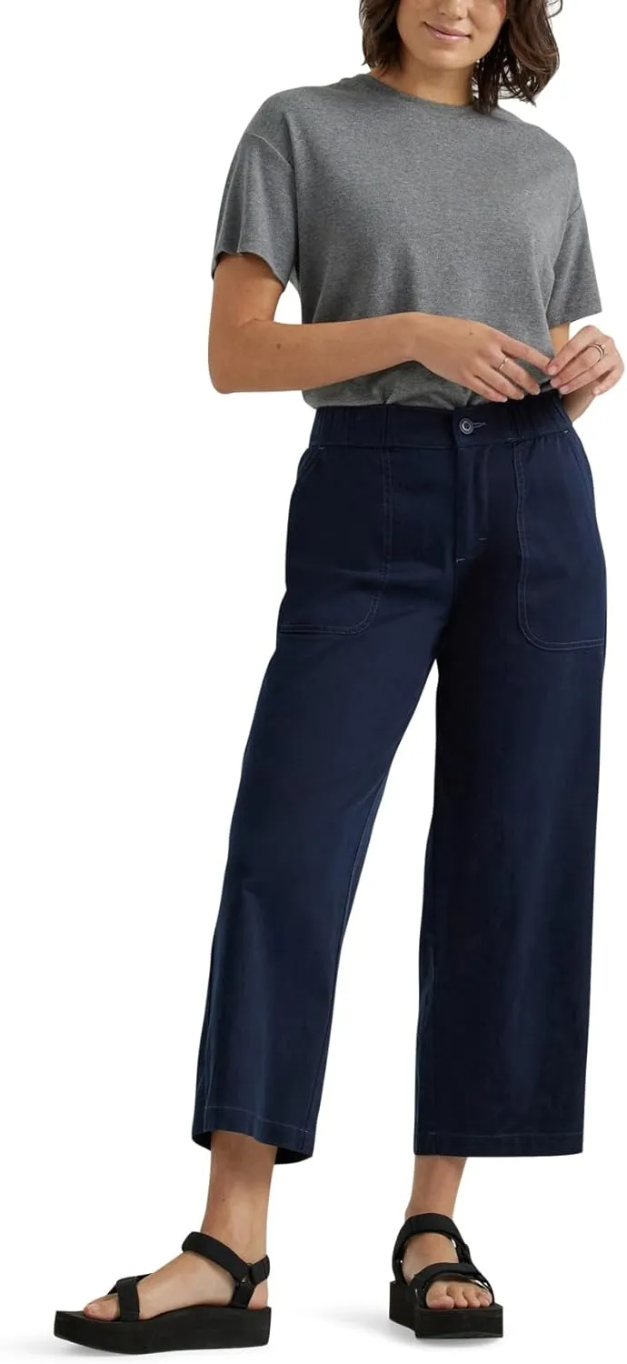 Lee Women's Ultra Lux Comfort Wide Leg Utility Crop Capri Pant