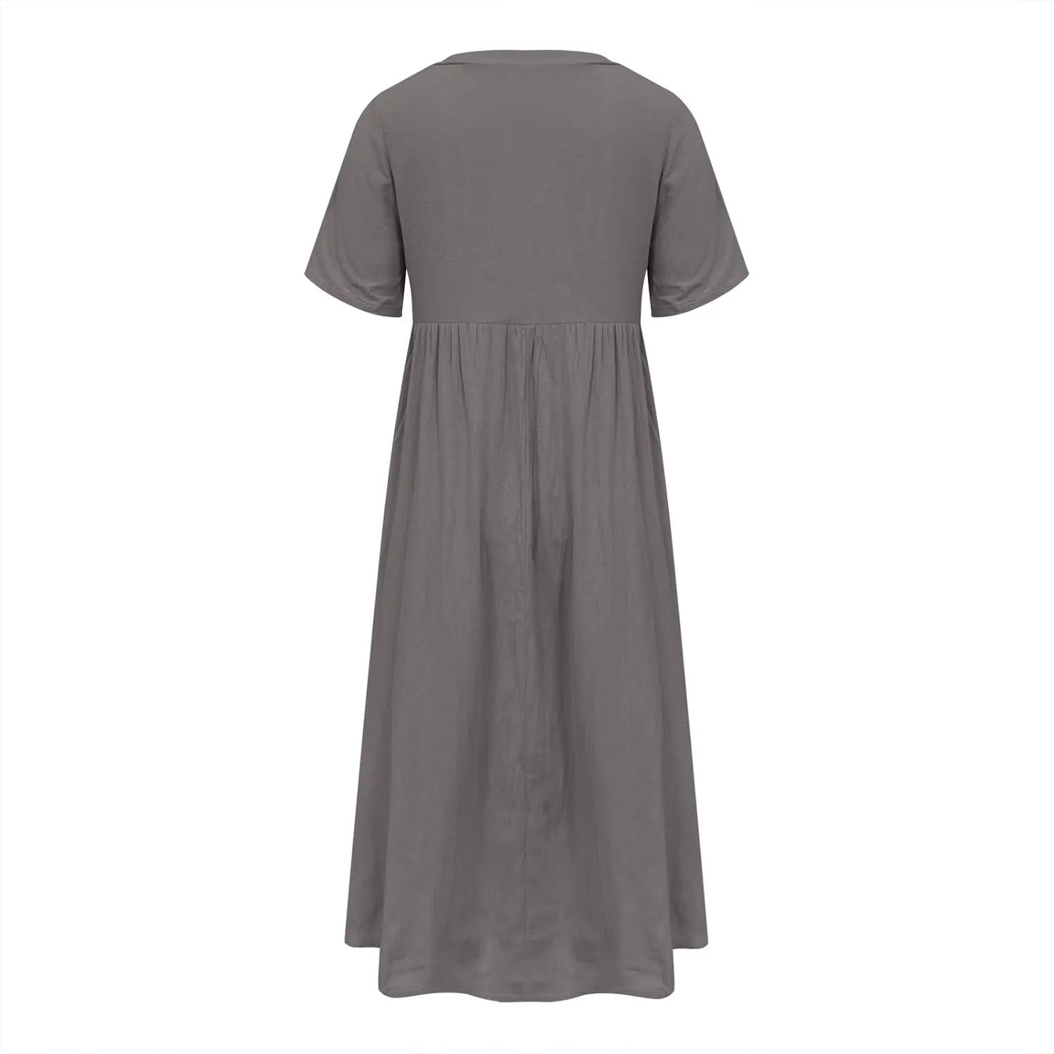 LEMONONSTORE Crochet Lace Dress for Women Button V Neck Short Sleeve Summer Dresses Casual Loose Fit Lounge Vacation Clothes
