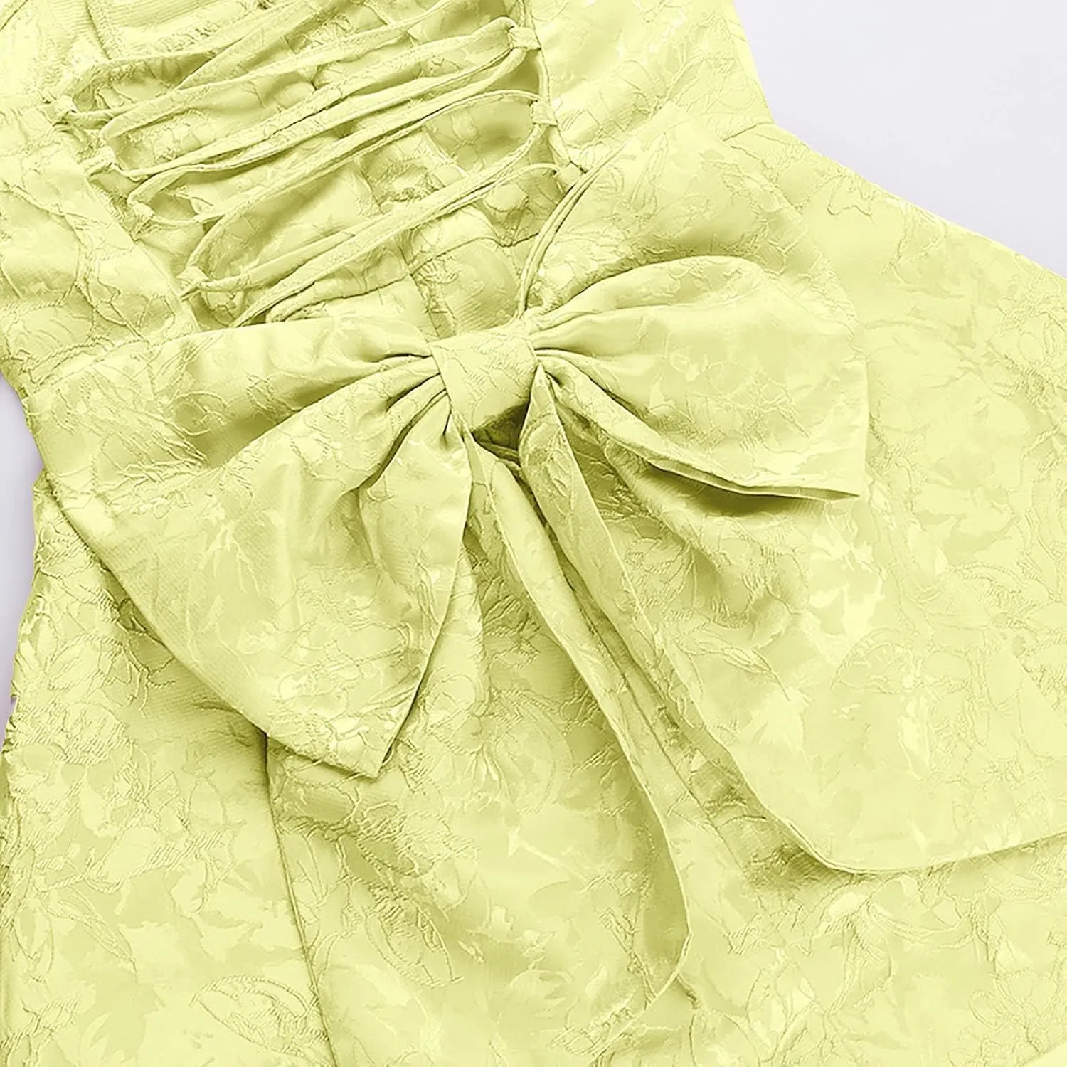 Lmdudan Strapless Satin Mini Homecoming Dress for Women Girls Cocktail Skirts 2025 Sexy Jacquard Mini Skirt with Bow