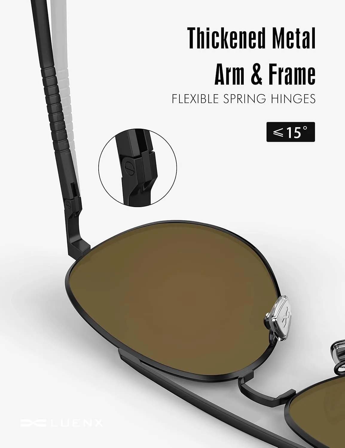 LUENX Aviator Sunglasses for Men Women Polarized Driving Classic Shades - UV 400 Protection with Accessories 60MM