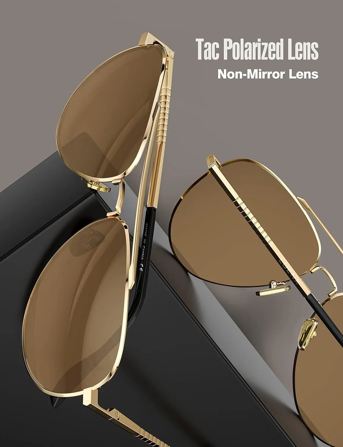 LUENX Aviator Sunglasses for Men Women Polarized Driving Classic Shades - UV 400 Protection with Accessories 60MM