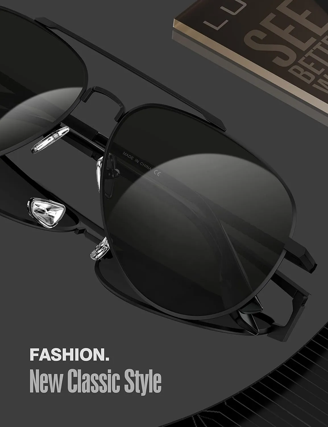 LUENX Aviator Sunglasses for Men Women Polarized Driving Classic Shades - UV 400 Protection with Accessories 60MM