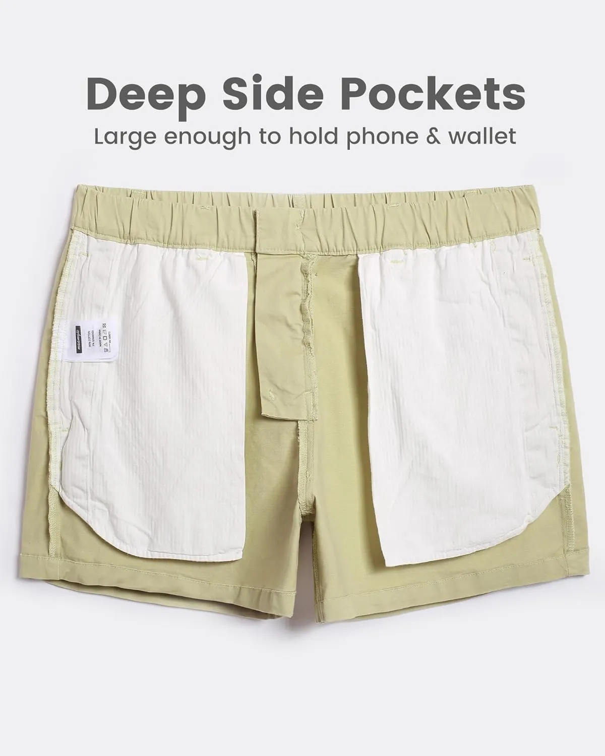 maamgic Mens Shorts Casual 4 Inch Cotton Casual Shorts for Men Elastic Waistband Mens Casual Shorts Daily Wear