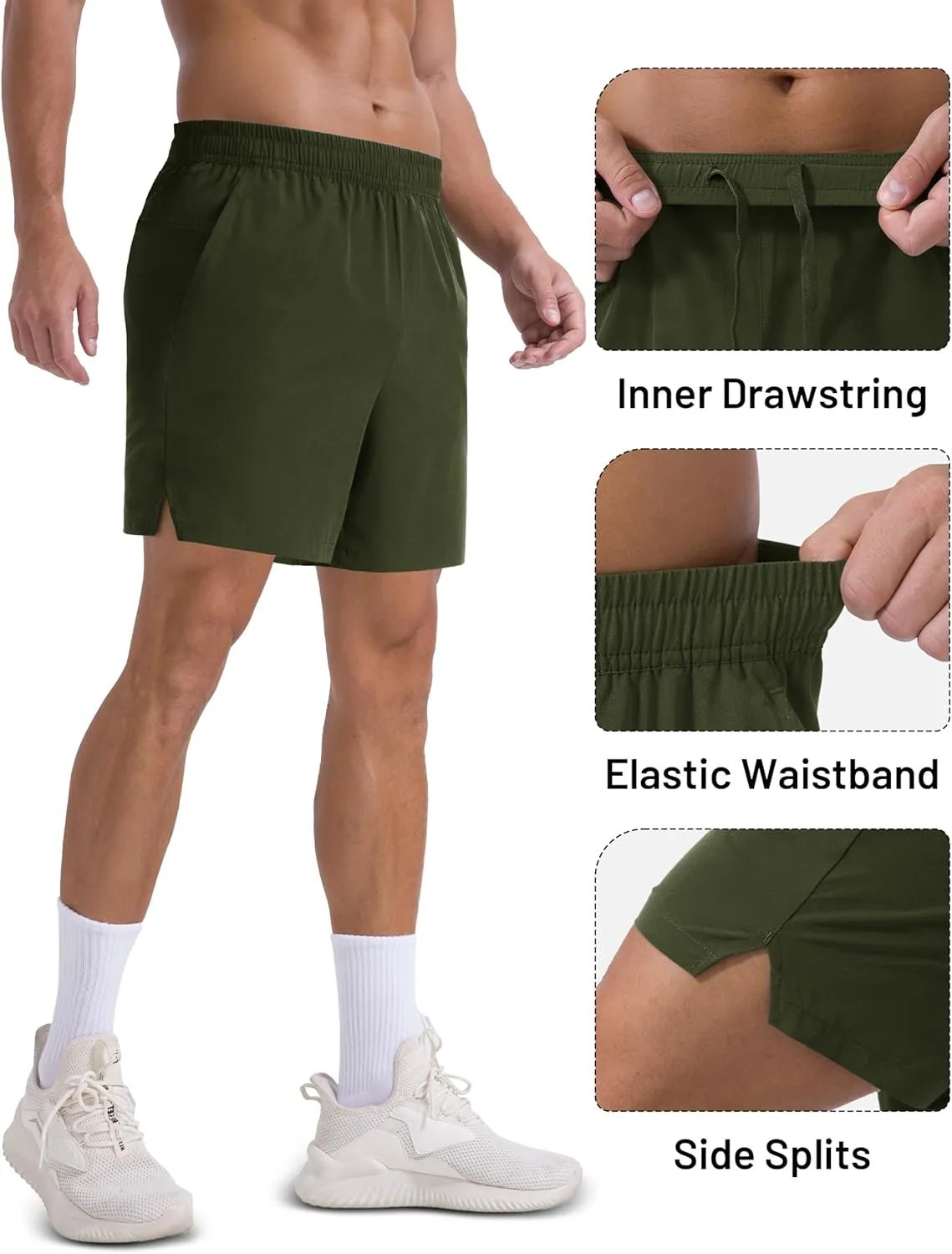 MAGCOMSEN Men's Running Shorts 5" Quick Dry Lightweight Workout Shorts with Pockets for Gym Athletic Sport