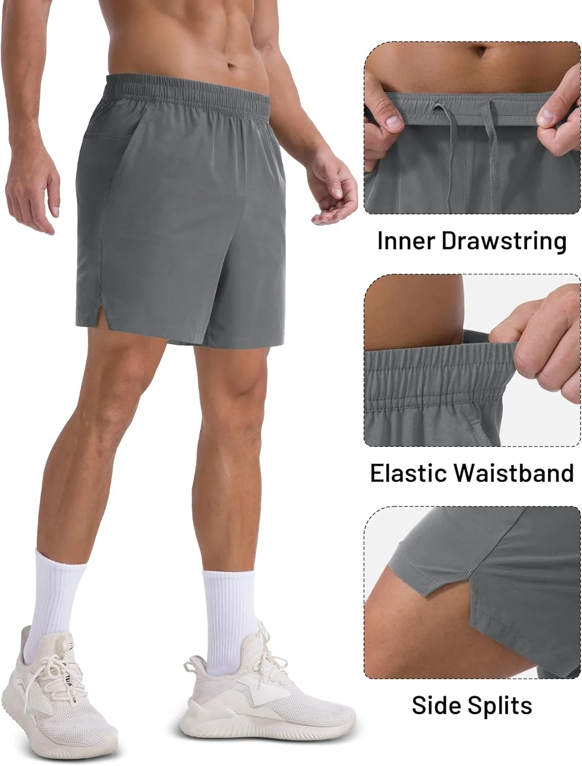 MAGCOMSEN Men's Running Shorts 5" Quick Dry Lightweight Workout Shorts with Pockets for Gym Athletic Sport