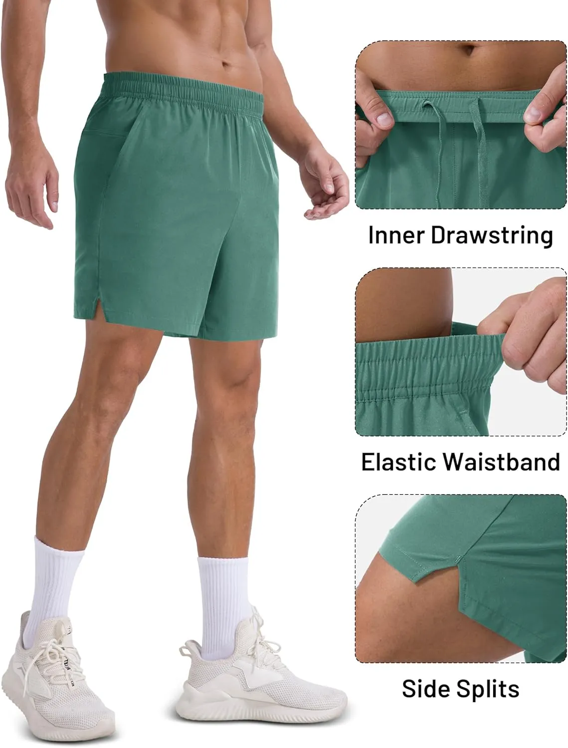 MAGCOMSEN Men's Running Shorts 5" Quick Dry Lightweight Workout Shorts with Pockets for Gym Athletic Sport