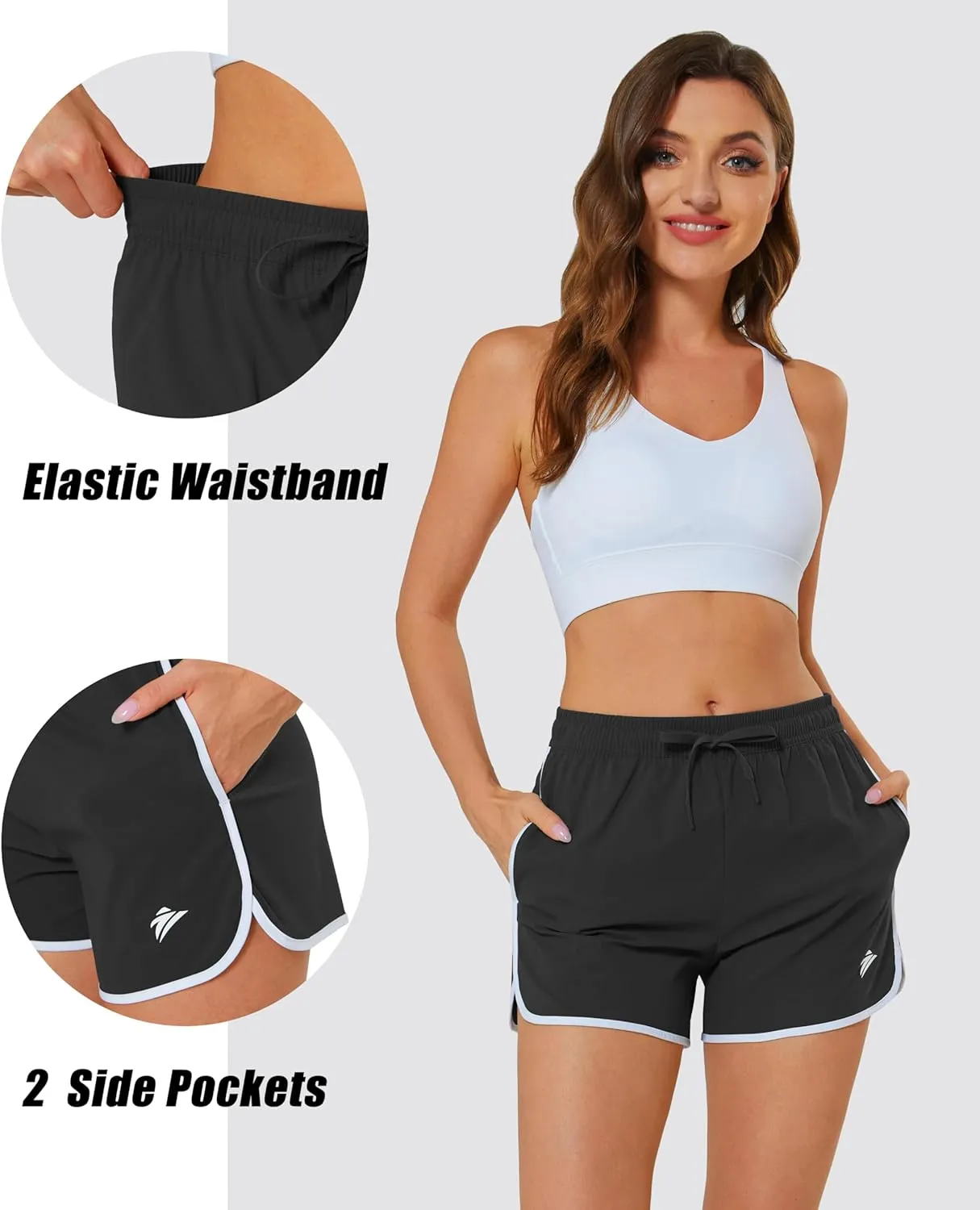 MAGCOMSEN Women's Athletic Shorts with Pockets Quick Dry Lightweight 3.5" Running Gym Workout Shorts Hiking Sport