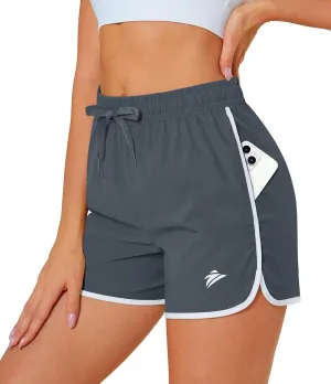 MAGCOMSEN Women's Athletic Shorts with Pockets Quick Dry Lightweight 3.5" Running Gym Workout Shorts Hiking Sport