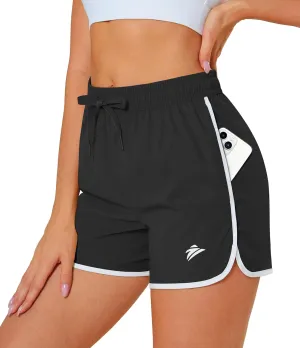 MAGCOMSEN Women's Athletic Shorts with Pockets Quick Dry Lightweight 3.5" Running Gym Workout Shorts Hiking Sport