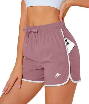 MAGCOMSEN Women's Athletic Shorts with Pockets Quick Dry Lightweight 3.5" Running Gym Workout Shorts Hiking Sport