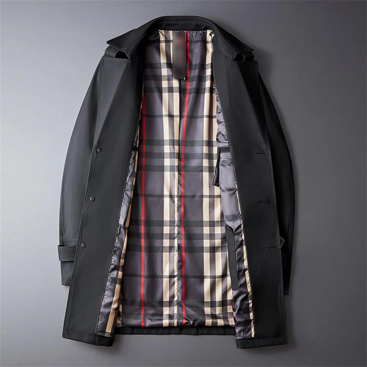 Maiyifu-GJ Men's Casual Double Breasted Trench Coat Casual Lapel Windbreaker Jacket Winter Stylish Long Overcoat with Belt