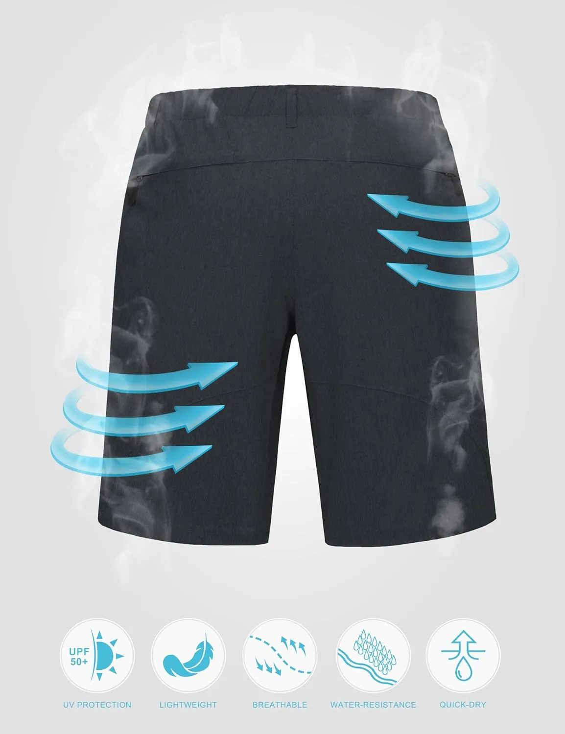 Mapamyumco Men's Hiking Shorts, Golf Shorts Quick Dry Cargo Shorts Lightweight for Casual, Running