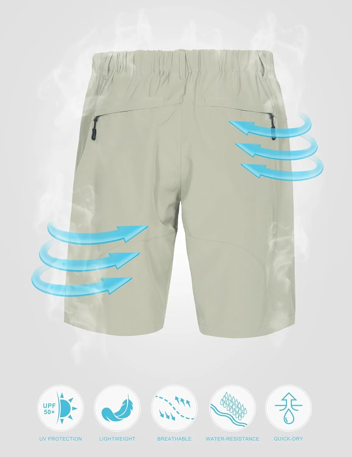 Mapamyumco Men's Hiking Shorts, Golf Shorts Quick Dry Cargo Shorts Lightweight for Casual, Running