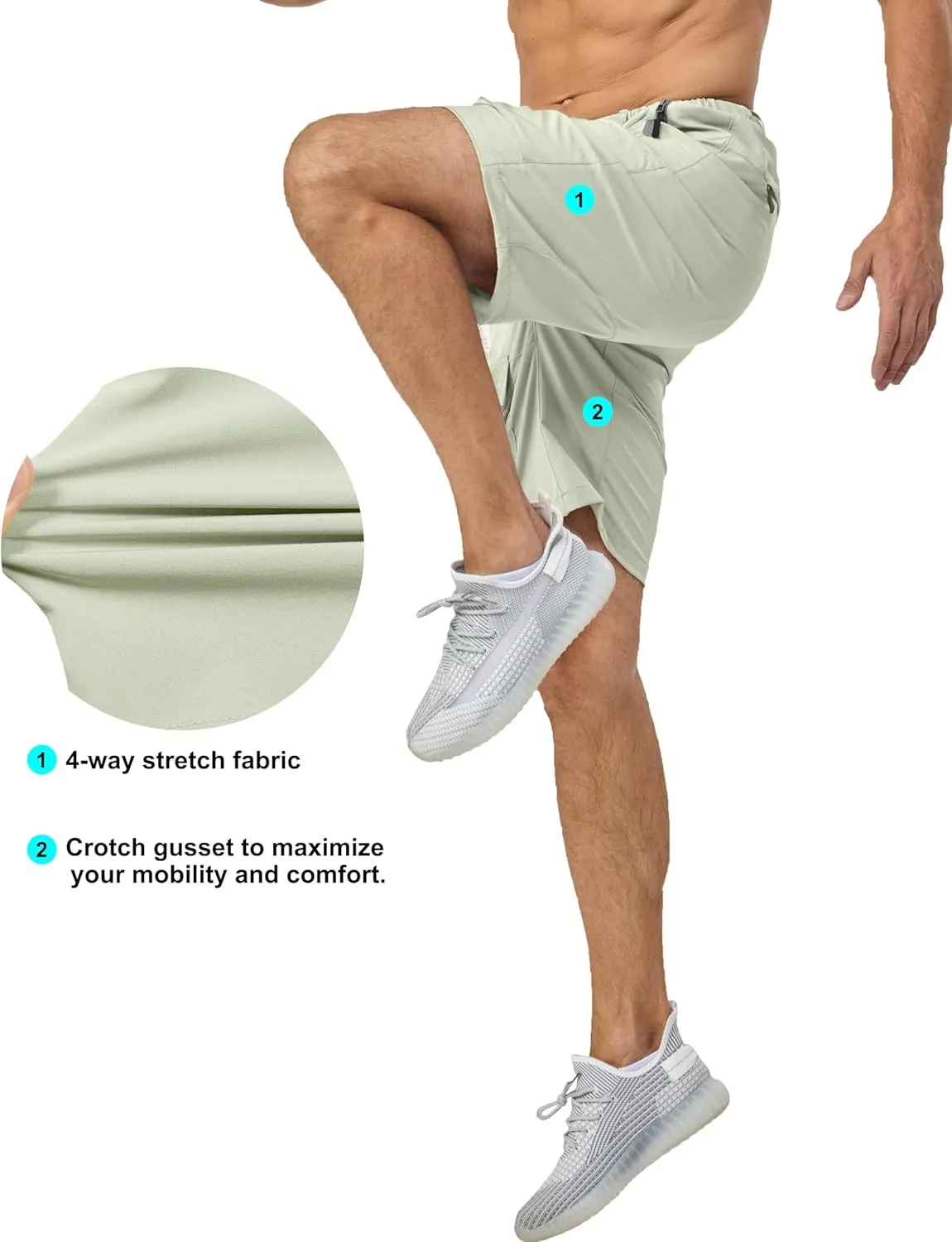 Mapamyumco Men's Hiking Shorts, Golf Shorts Quick Dry Cargo Shorts Lightweight for Casual, Running