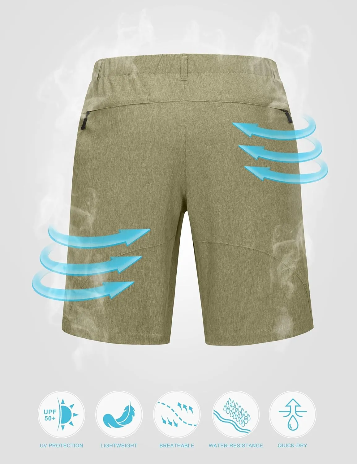 Mapamyumco Men's Hiking Shorts, Golf Shorts Quick Dry Cargo Shorts Lightweight for Casual, Running