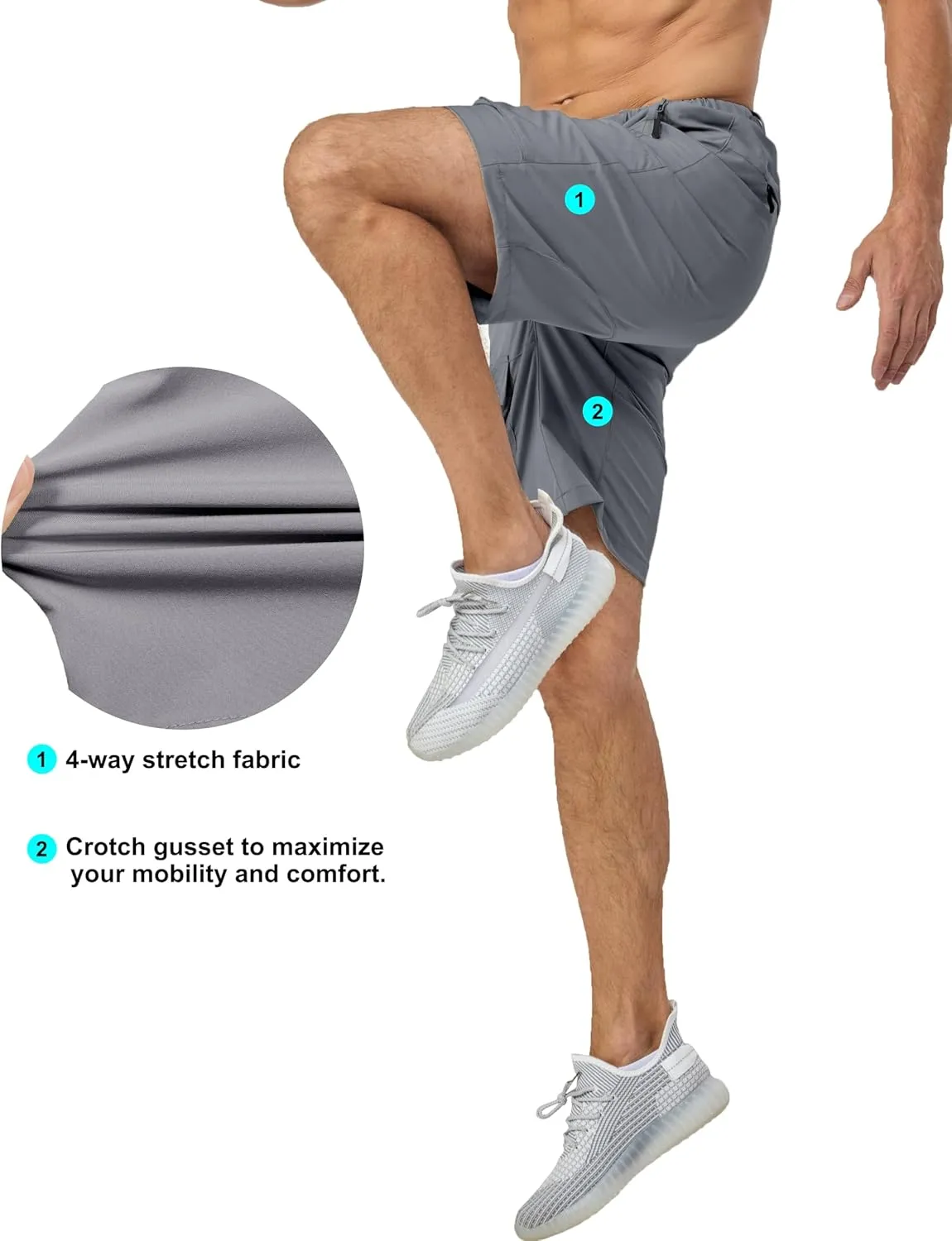 Mapamyumco Men's Hiking Shorts, Golf Shorts Quick Dry Cargo Shorts Lightweight for Casual, Running