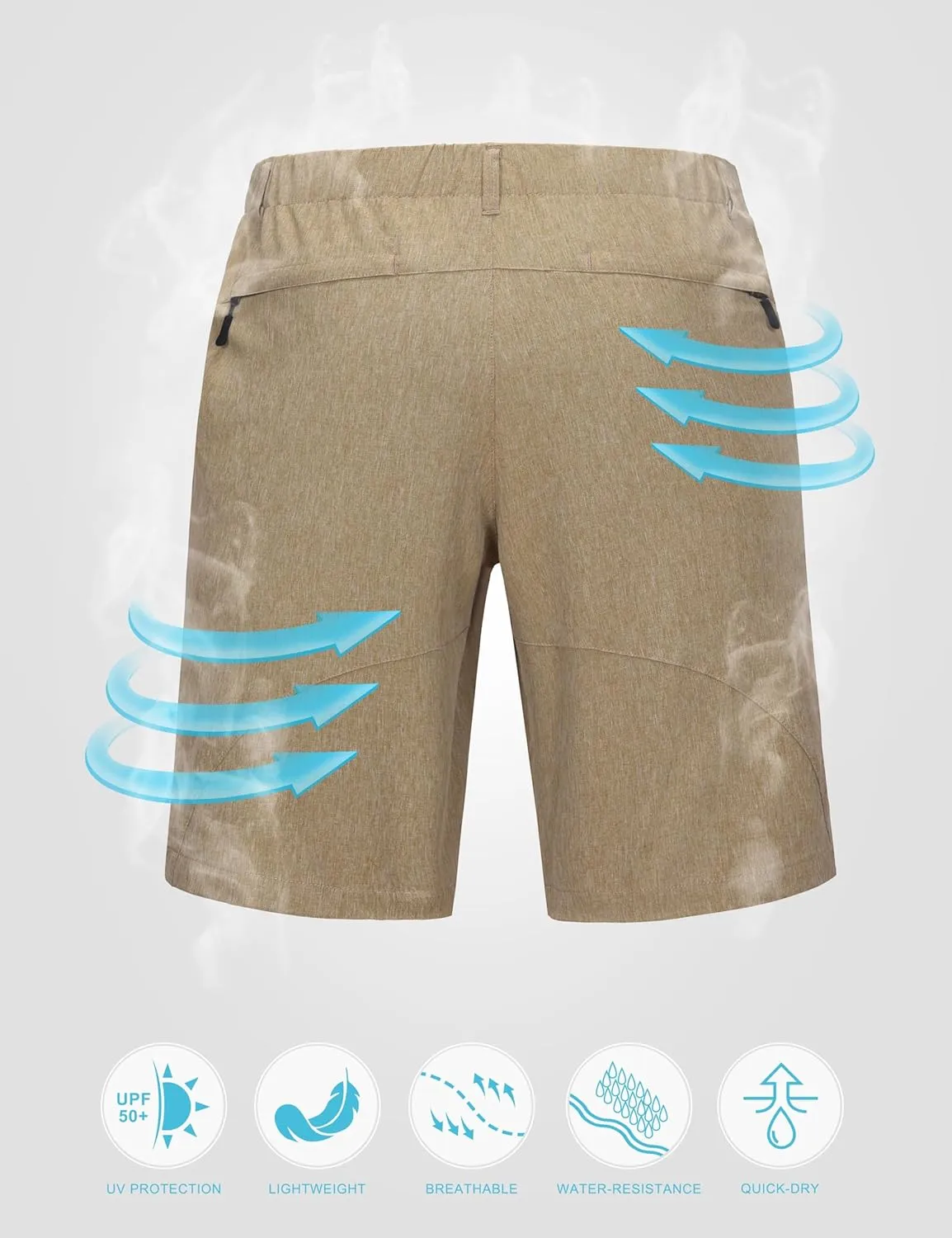 Mapamyumco Men's Hiking Shorts, Golf Shorts Quick Dry Cargo Shorts Lightweight for Casual, Running