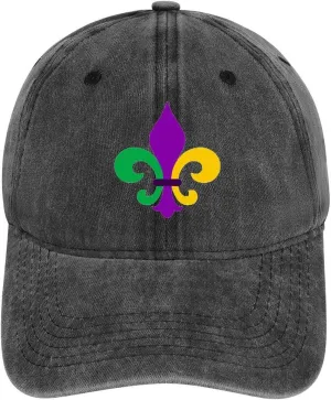 Mardi And Gras Fleur De Lis Classic Baseball Cap Adjustable Vintage Fishing Hiking Golf Hat Sun Hats Unisex